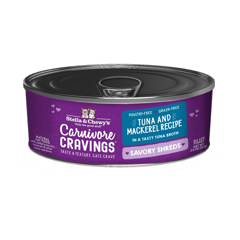 Stella & Chewy’s Carnivore Cravings Savory Shreds Tuna & Mackerel